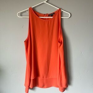Orange Sleeveless Blouse